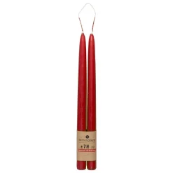 ATMOSPHERA CREATEUR D'INTERIEUR - Lot de 2 bougies bâtons "hugo" en coton h30cm rouge