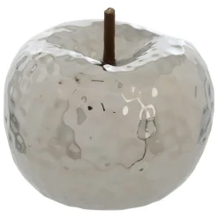 ATMOSPHERA CREATEUR D'INTERIEUR - Déco à poser d extérieur pomme "pamela" céramique argent h14cm