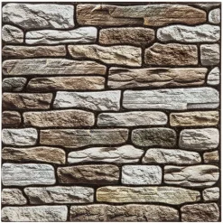 ATMOSPHERA CREATEUR D'INTERIEUR - Lot de 2 stickers - carrelage - gris taupe - 30x30 cm