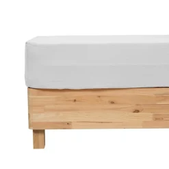 ATMOSPHERA CREATEUR D'INTERIEUR - Drap housse "flora" gaze de coton blanc 160x200cm