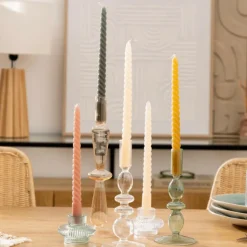 ATMOSPHERA CREATEUR D'INTERIEUR - 4 bougie-bâtons "twist many" rouge 180g