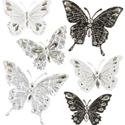 ATMOSPHERA CREATEUR D'INTERIEUR - Lot de 6 stickers "papillon" - 30x30 cm