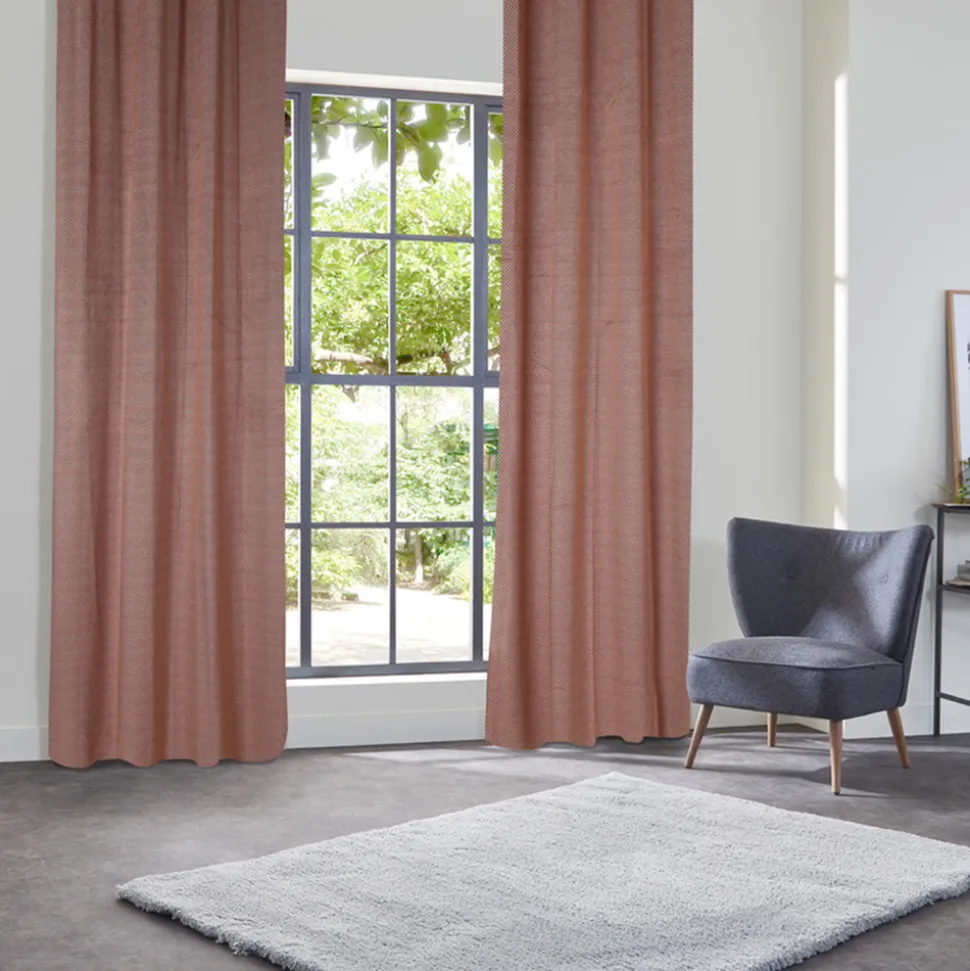 ATMOSPHERA CREATEUR D'INTERIEUR - Rideau occultant effet velours "yupi" terracotta 135x260cm
