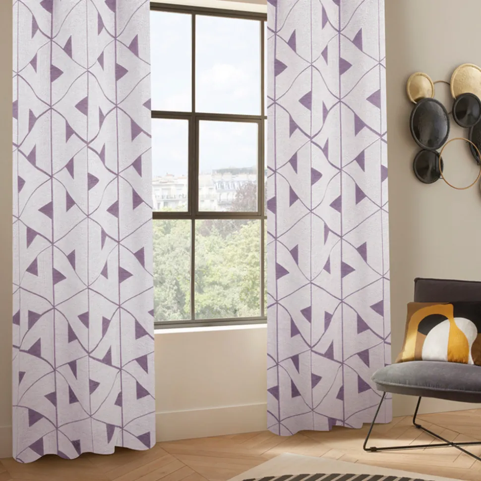 ATMOSPHERA CREATEUR D'INTERIEUR - Rideau "maloe" jacquard violet clair 140x260cm