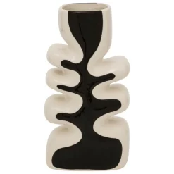 ATMOSPHERA CREATEUR D'INTERIEUR - Vase vague "twis" céramique noir & blanc h28cm