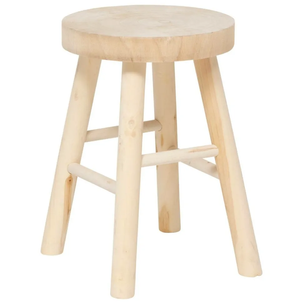ATMOSPHERA CREATEUR D'INTERIEUR - Tabouret "nyar" paulownia beige d28x41cm