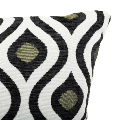 ATMOSPHERA CREATEUR D'INTERIEUR - Coussin "twisted lime" jacquard noir & blanc 58x38cm