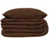 ATMOSPHERA CREATEUR D'INTERIEUR - Parure de lit 3 pièces "flora" gaze de coton marron 260x240cm