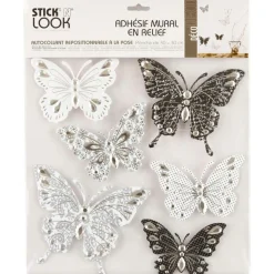ATMOSPHERA CREATEUR D'INTERIEUR - Lot de 6 stickers "papillon" - 30x30 cm