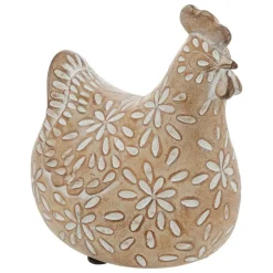 ATMOSPHERA CREATEUR D'INTERIEUR - Statuette poule "linda" beige h20cm