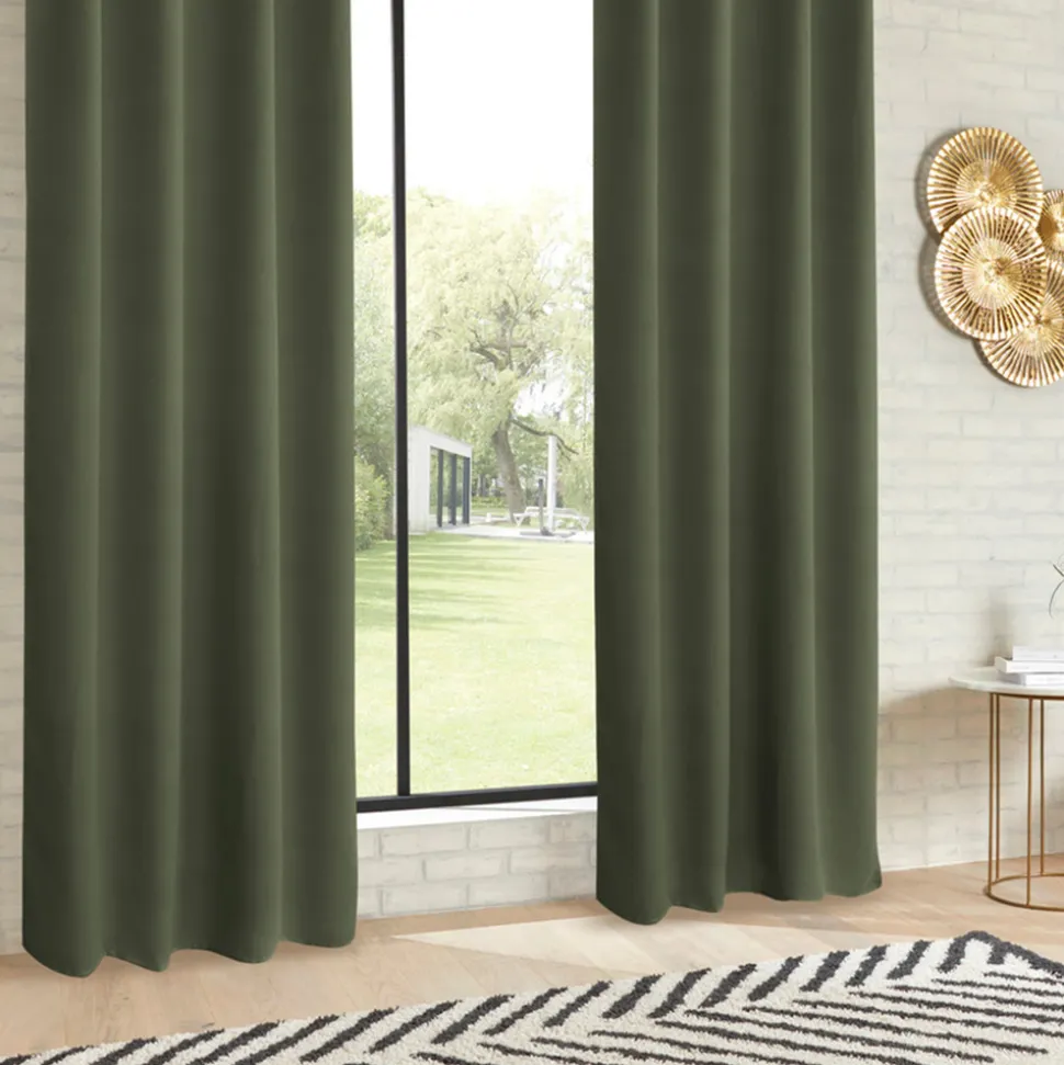 ATMOSPHERA CREATEUR D'INTERIEUR - Rideau occultant "odelie" vert kaki 135x240cm