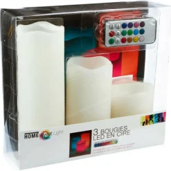 ATMOSPHERA CREATEUR D'INTERIEUR - Coffret de 3 bougies led