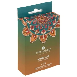 ATMOSPHERA CREATEUR D'INTERIEUR - Lot de 15 cônes d'encens avec support "taly" - ambre noir