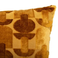 ATMOSPHERA CREATEUR D'INTERIEUR - Coussin "luna" jacquard velours ocre 30x50cm