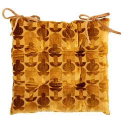 ATMOSPHERA CREATEUR D'INTERIEUR - Galette de chaise "luna" jacquard ocre 38x38cm