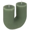 ATMOSPHERA CREATEUR D'INTERIEUR - Bougie en u "demi" en coton h12cm vert céladon