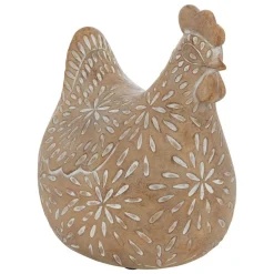 ATMOSPHERA CREATEUR D'INTERIEUR - Statuette poule "linda" beige h12cm
