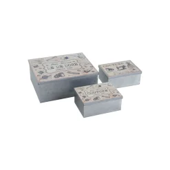 AUBRY GASPARD - Boites en métal galvanisé boite à couture (lot de 3)