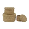 AUBRY GASPARD - Boites rondes en jonc naturel (lot de 3)