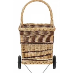 AUBRY GASPARD - Chariot à bûches en osier bicolore