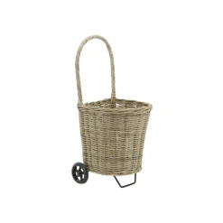 AUBRY GASPARD - Chariot à bûches en rotin gris droit