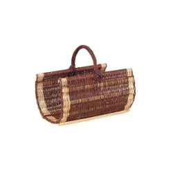 AUBRY GASPARD - Panier à bûches en osier brut et écorcé