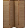AUBRY GASPARD - Paravent en pin et bambou teinté 4 panneaux