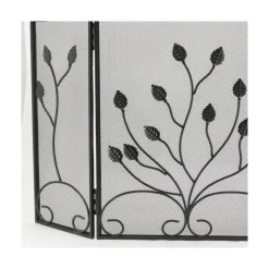 AUBRY GASPARD - Pare-feu de cheminée en fer forgé 3 pans fleur