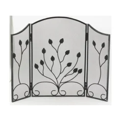 AUBRY GASPARD - Pare-feu de cheminée en fer forgé 3 pans fleur