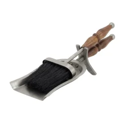 AUBRY GASPARD - Pelle et balayette pour cheminée en étain et bois (lot de 2)