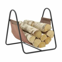 AUBRY GASPARD - Porte-bûches en métal et cuir