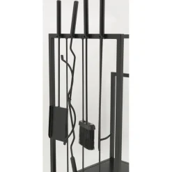 AUBRY GASPARD - Porte-bûches en métal noir + 4 accessoires