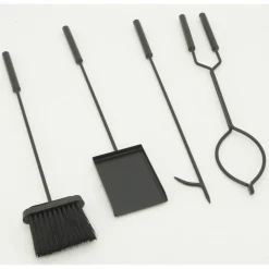 AUBRY GASPARD - Porte-bûches en métal noir + 4 accessoires