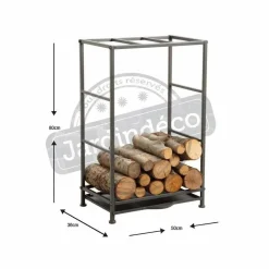 AUBRY GASPARD - Rack porte-bûches en métal avec tiroir à poussière