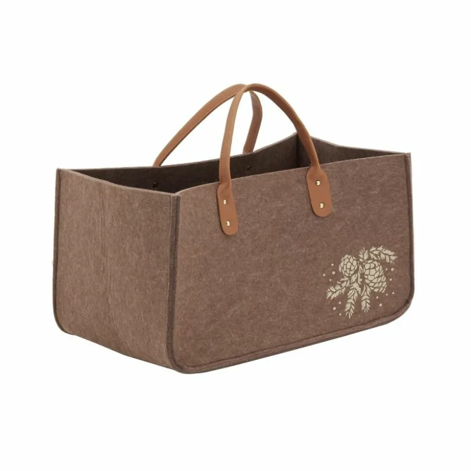AUBRY GASPARD - Sac à bûches en feutrine 50 x 25 cm