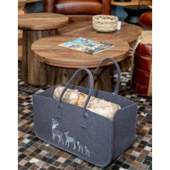 AUBRY GASPARD - Sac à bûches en feutrine 50 x 25 cm