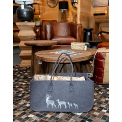 AUBRY GASPARD - Sac à bûches en feutrine 50 x 25 cm