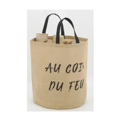 AUBRY GASPARD - Sac rond en jute naturel plastifié au coin du feu