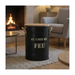 AUBRY GASPARD - Tabouret et seau à pellets