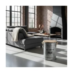 AUBRY GASPARD - Tabouret et seau à pellets