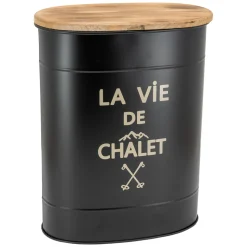 AUBRY GASPARD - Tabouret et seau à pellets en métal