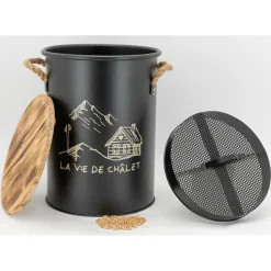 AUBRY GASPARD - Tabouret et seau à pellets