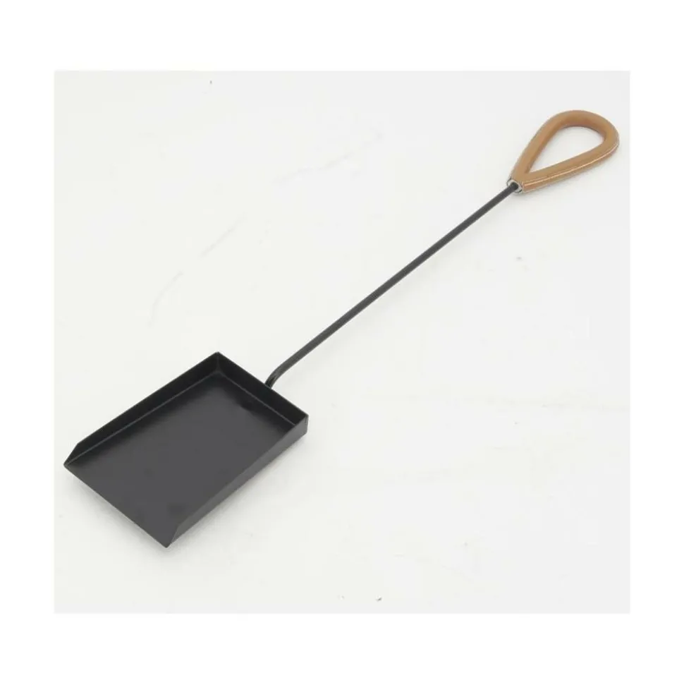 AUBRY GASPARD - Valet de cheminée 4 accessoires en métal et cuir