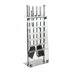 AUBRY GASPARD - Valet de cheminée moderne métal et verre