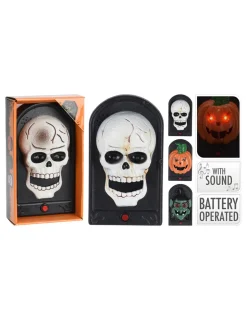 BASICS - Cloche d'halloween, à batterie, avec son, 3 modèles. 21x12,5x6cm. Basics
