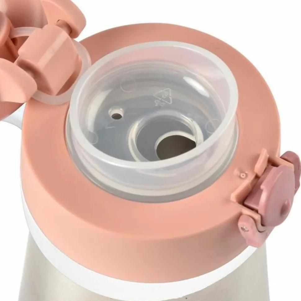BEABA - Gourde inox 350 ml + anse - vieux rose