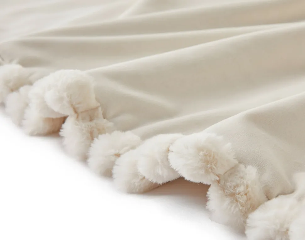 BEST MOBILIER - Arezzo - plaid - 200x140 cm - en fausse fourrure côtelé et velours