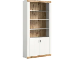 BEST MOBILIER - Coventry - étagère - blanc et effet bois - 101x204 cm