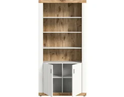 BEST MOBILIER - Coventry - étagère - blanc et effet bois - 101x204 cm