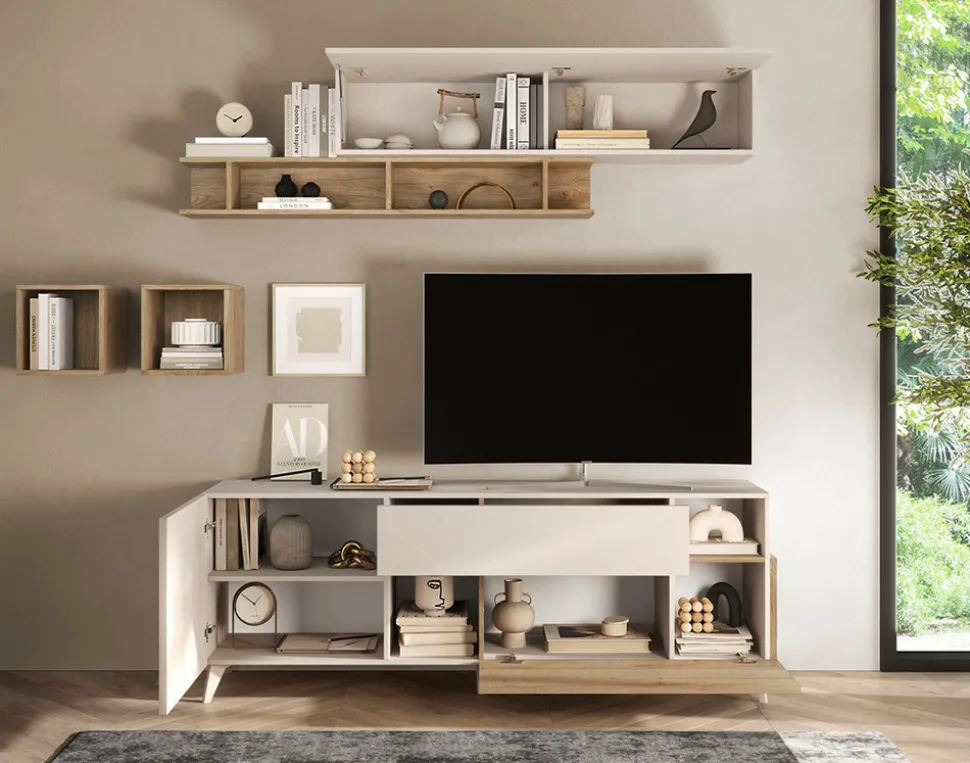 BEST MOBILIER - Estelle - meuble tv - 2 portes et 1 tiroir - 181 cm